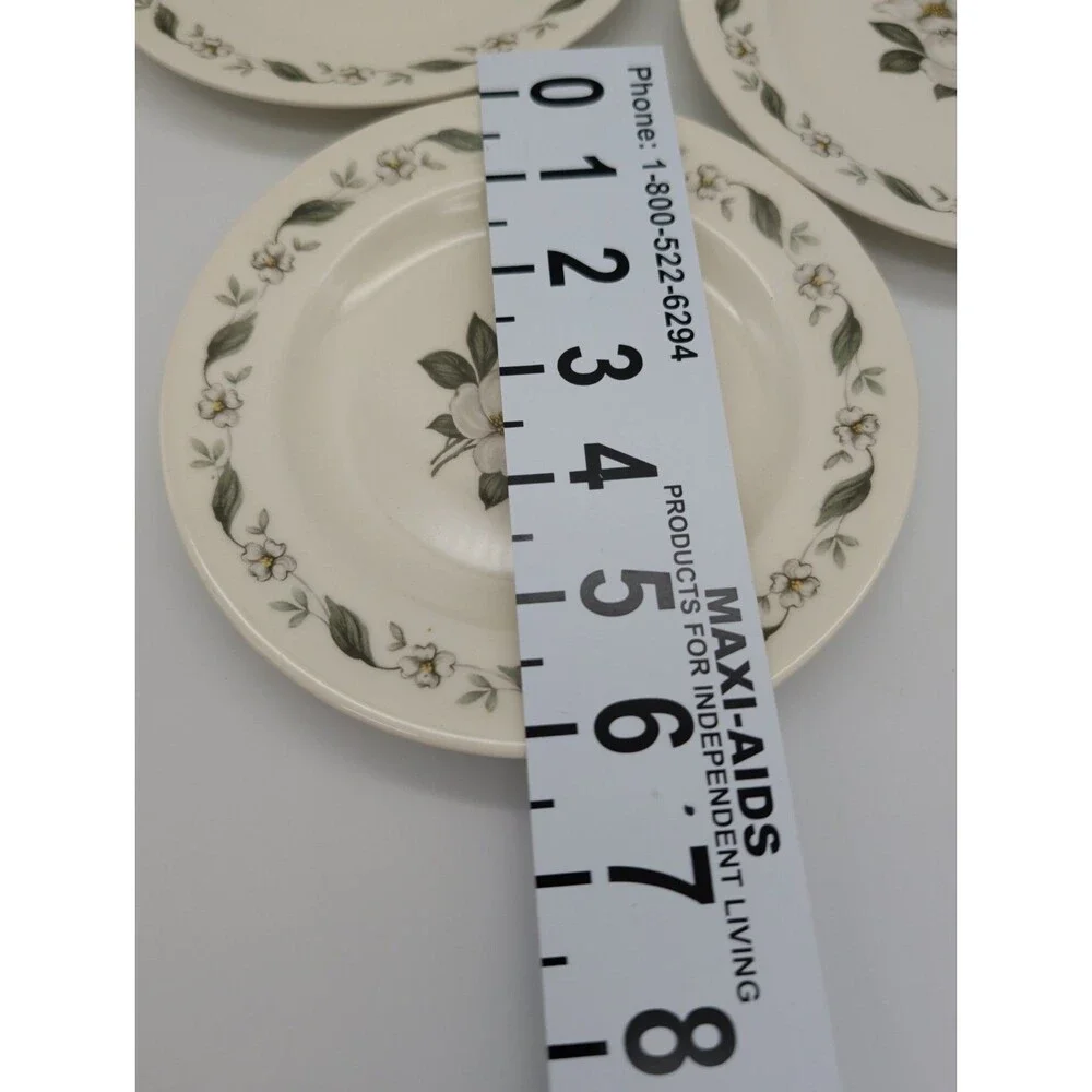 3 Steubenville USA Cornelia Bread & Butter Plates White Dogwood Flower 6.25